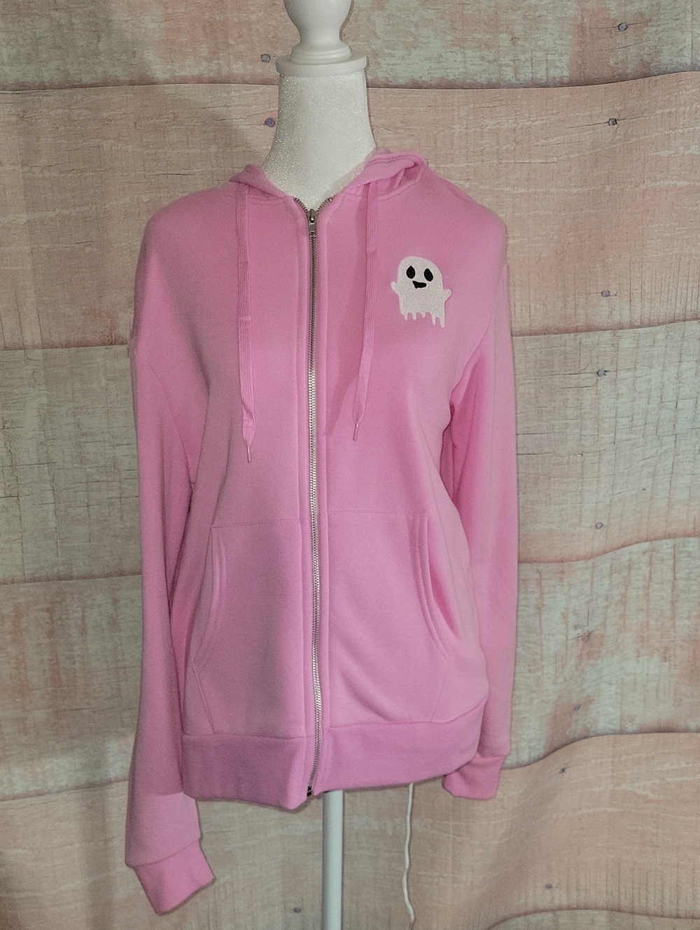 Pink Ghosty Ghost Zip Up Hoodie